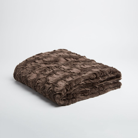 Contempo Cuddle Fur Throw // Charcoal (50"L x 65"W)