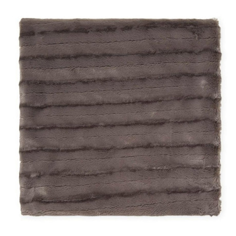 Chinchilla Stripe Cuddle Fur Throw/Blanket // Charcoal (50"L x 65"W)