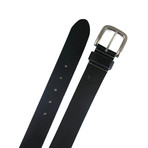 Bastian Contrast Edge Leather Belt // Black (34)
