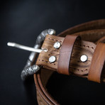 Handcrafted Genuine Leather Belt // 002 // Brown (S)