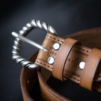 Handcrafted Genuine Leather Belt // 006 // Brown (S)