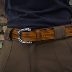 Handcrafted Genuine Leather Belt // 005 // Brown (S)