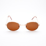 Unisex Oval Polarized Sunglasses // Gold