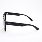 Women's Square Polarized Sunglasses // Black + Dark Brown