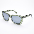 Women's Square Polarized Sunglasses // Mint Tortoise + Smoke