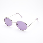 Unisex Oval Polarized Sunglasses // Silver