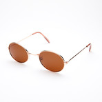 Unisex Oval Polarized Sunglasses // Gold