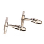 Bvlgari // Sterling Silver 925 Square Logo Cufflinks // Pre-Owned