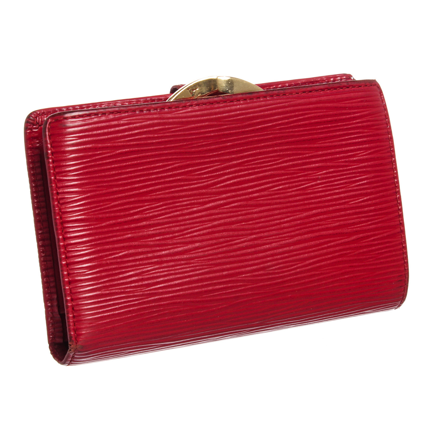 Louis Vuitton // Red Epi Leather French Snap Wallet // MI0945 // Pre-Owned - Vintage Designer ...