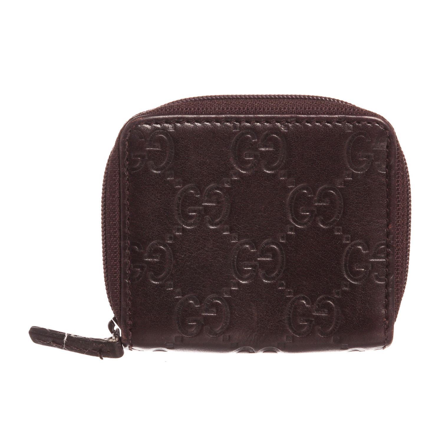 Gucci // Guccissima Leather Extra Small Zippy Coin Purse // Dark Brown ...
