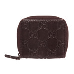 Gucci // Guccissima Leather Extra Small Zippy Coin Purse // Dark Brown // Pre-Owned