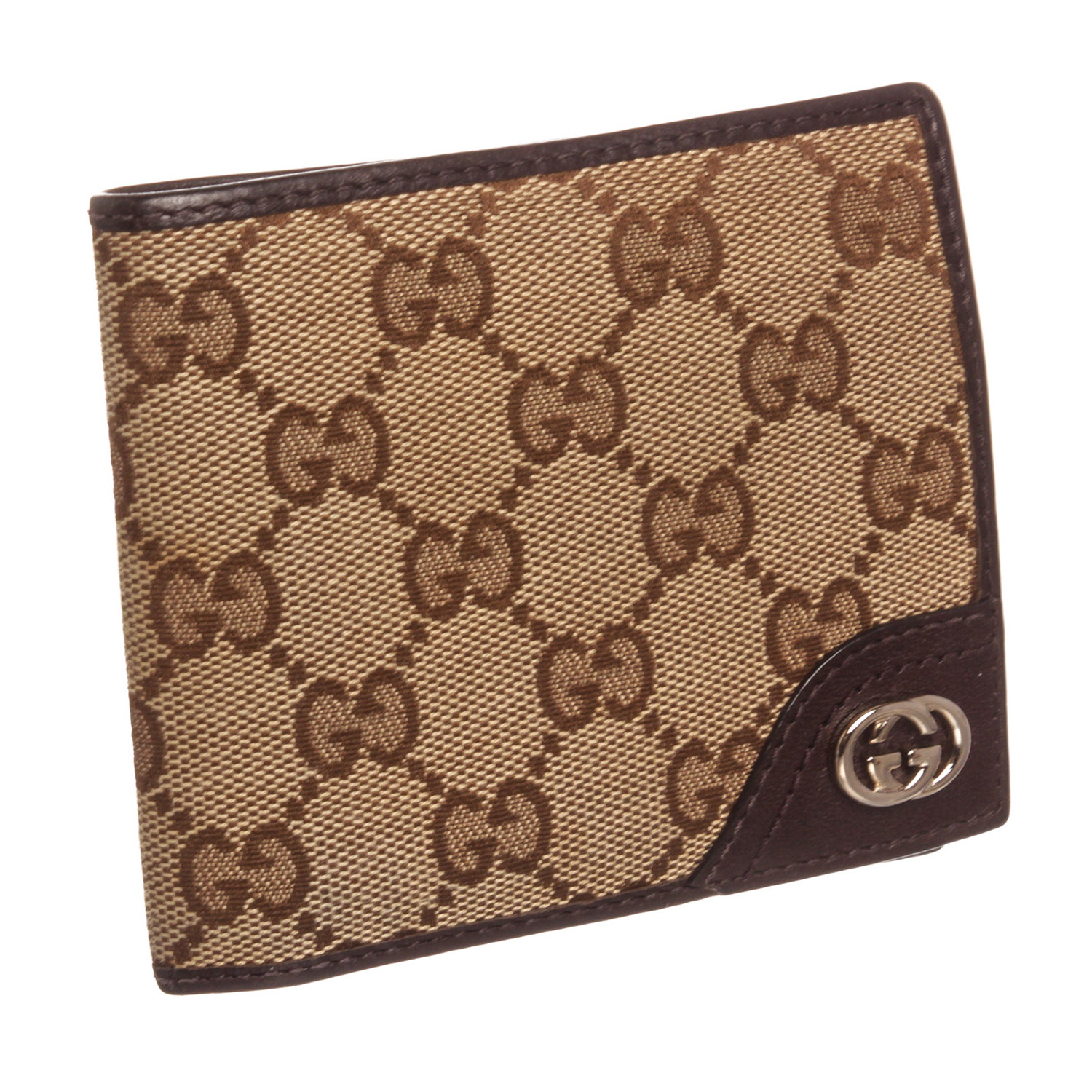 Gucci // Beige Tan GG Canvas Leather Trim Bifold Wallet // 1816712067 // Pre-Owned - Vintage ...