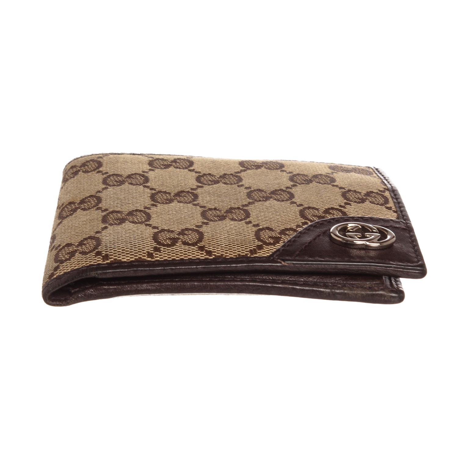 Gucci // Beige Tan GG Canvas Leather Trim Bifold Wallet // 1816712067 // Pre-Owned - Vintage ...