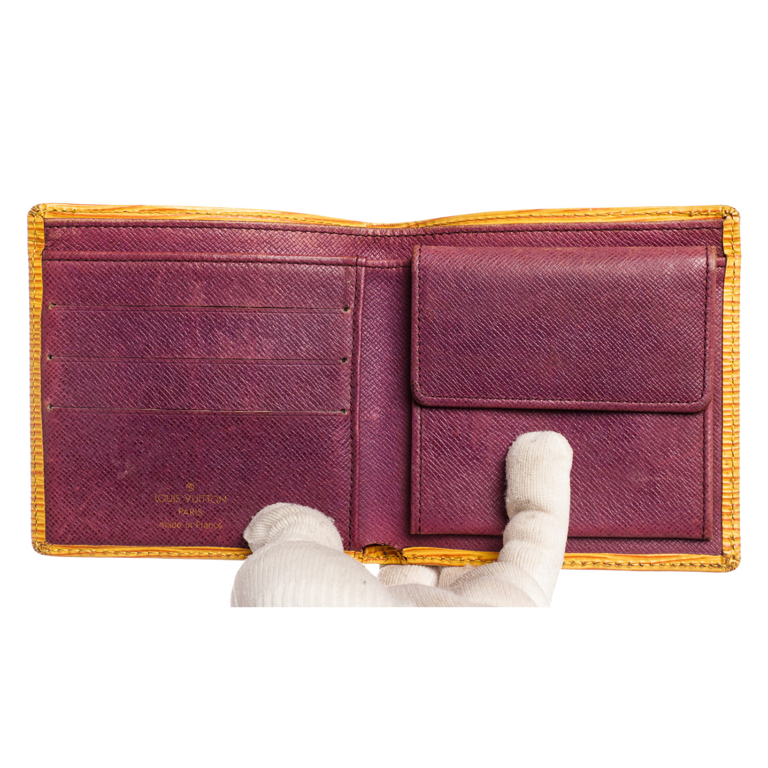 Louis Vuitton // Yellow Purple Epi Leather Marco Men&#39;s Wallet // France // Pre-Owned - Vintage ...
