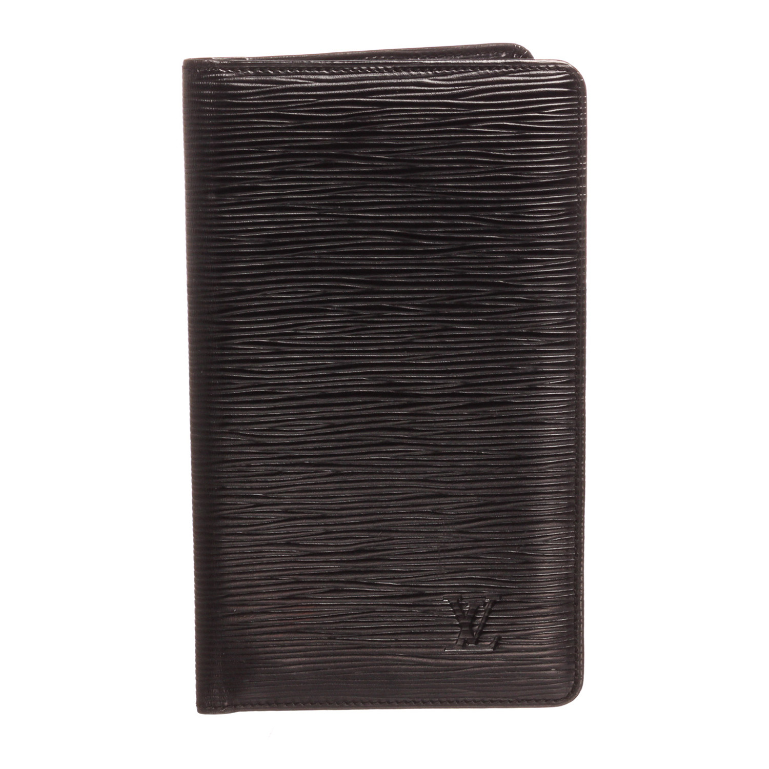 Louis Vuitton // Black Epi Leather Checkbook Holder Wallet // Vintage ...
