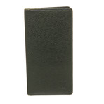Louis Vuitton // 2002 Green Taiga Leather Checkbook Cover Wallet // VI0092  // Pre-Owned