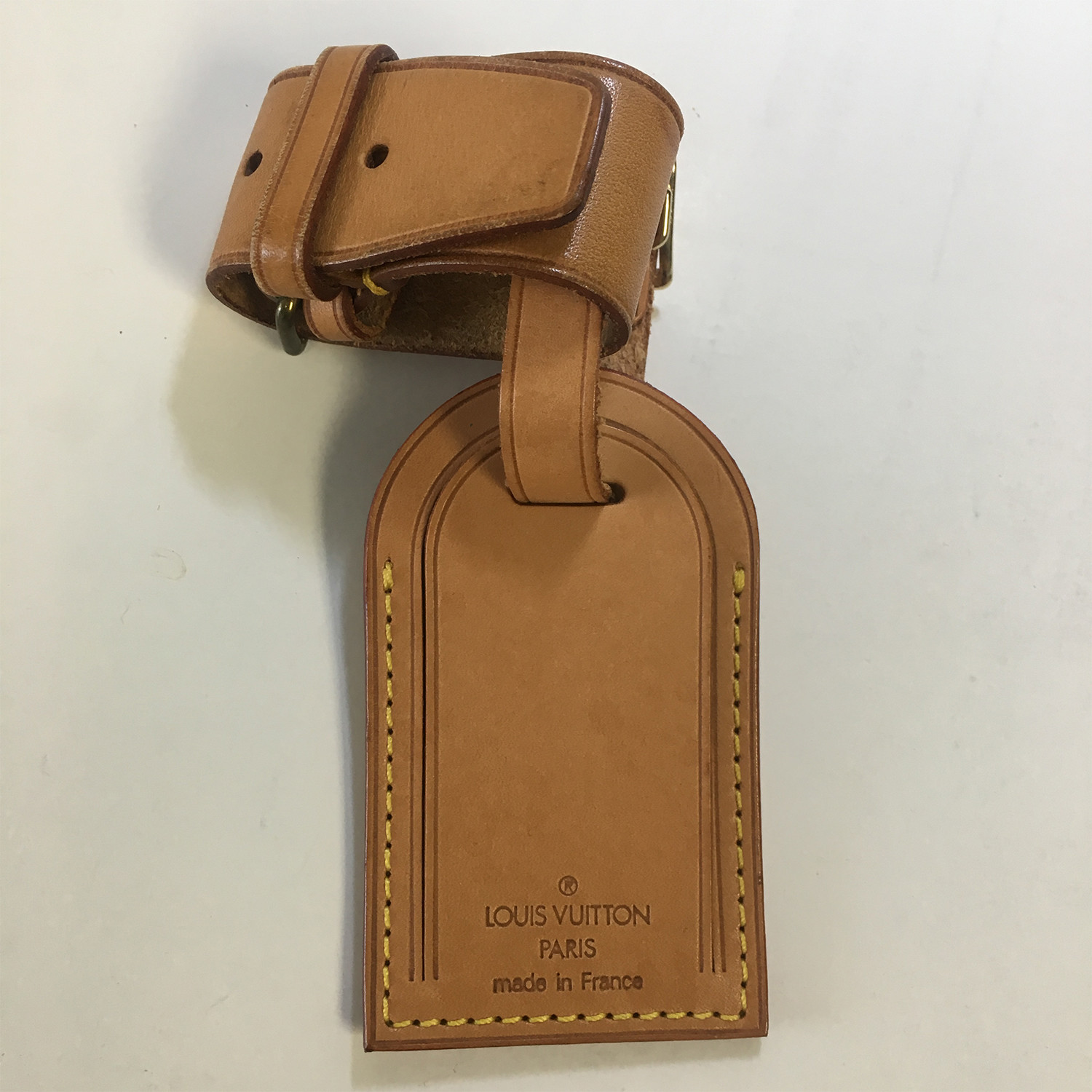 Louis Vuitton // Tan Vachetta Leather Luggage Tag + Poinget Set VI //  Pre-Owned - Marque Supply - Touch of Modern