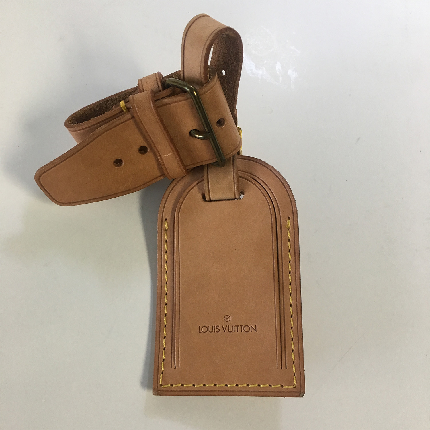 Louis Vuitton // Tan Vachetta Leather Luggage Tag + Poinget Set V // Pre-Owned - Vintage ...