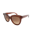 Valentino // Cat Eye Acetate Sunglasses // Transparent Red Brown + Brown Gradient