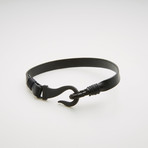 Hook + Leather Cord Bracelet // Black