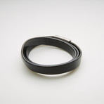 Magnetic Leather Wrap Bracelet // Black + White