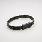 Willowbird // Woven Leather Magnetic Bracelet // Black
