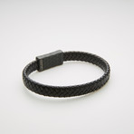 Willowbird // Woven Leather Magnetic Bracelet // Black
