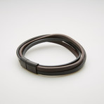 Triple Stranded Leather Magnetic Bracelet // Black + Brown