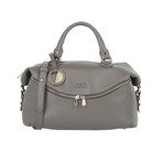 Pebbled Leather Medium Top-Handle Bag // Dark Taupe