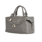 Pebbled Leather Medium Top-Handle Bag // Dark Taupe