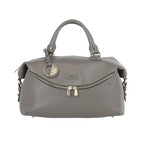 Pebbled Leather Medium Top-Handle Bag // Dark Taupe