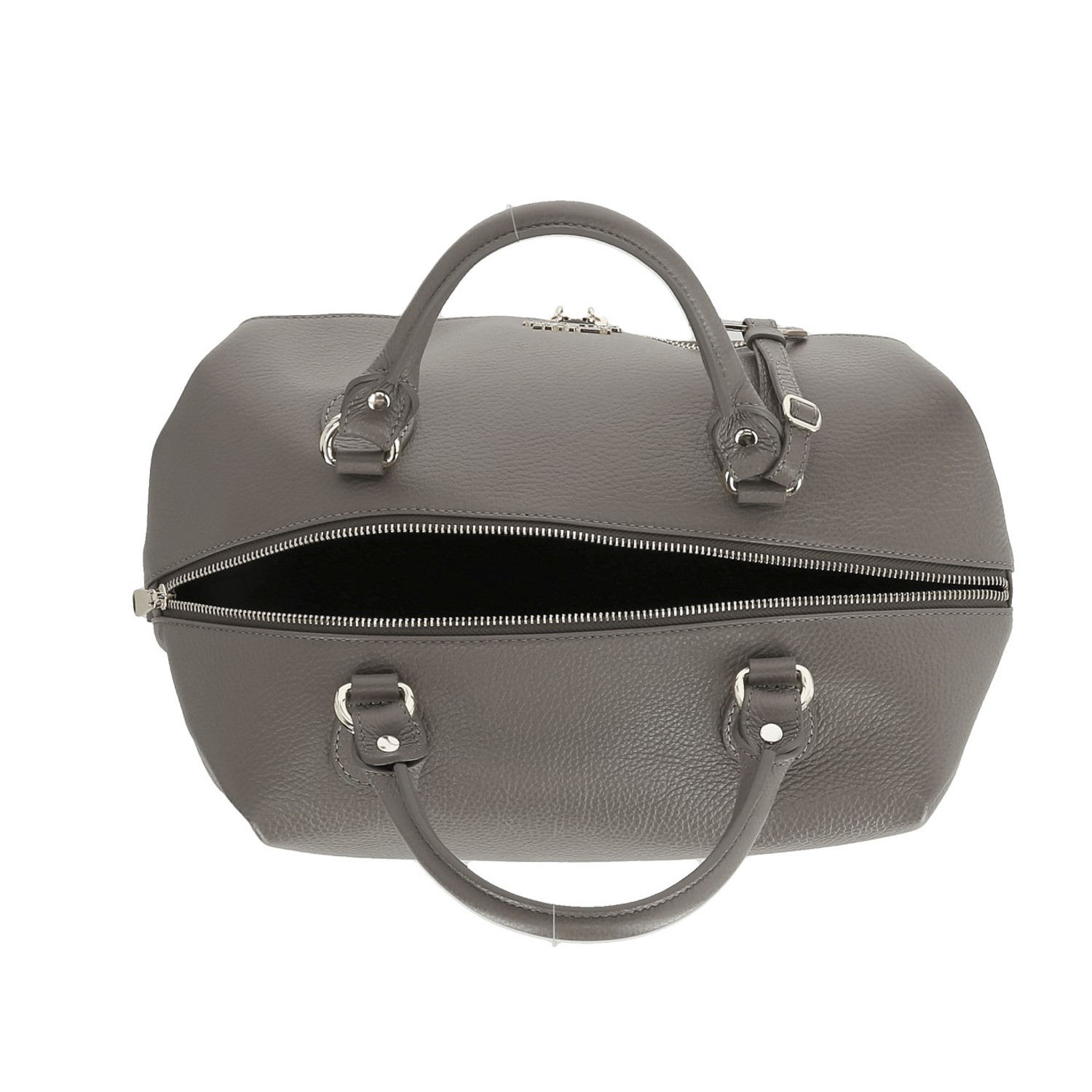 Pebbled Leather Medium Top-Handle Bag // Dark Taupe - Versace ...
