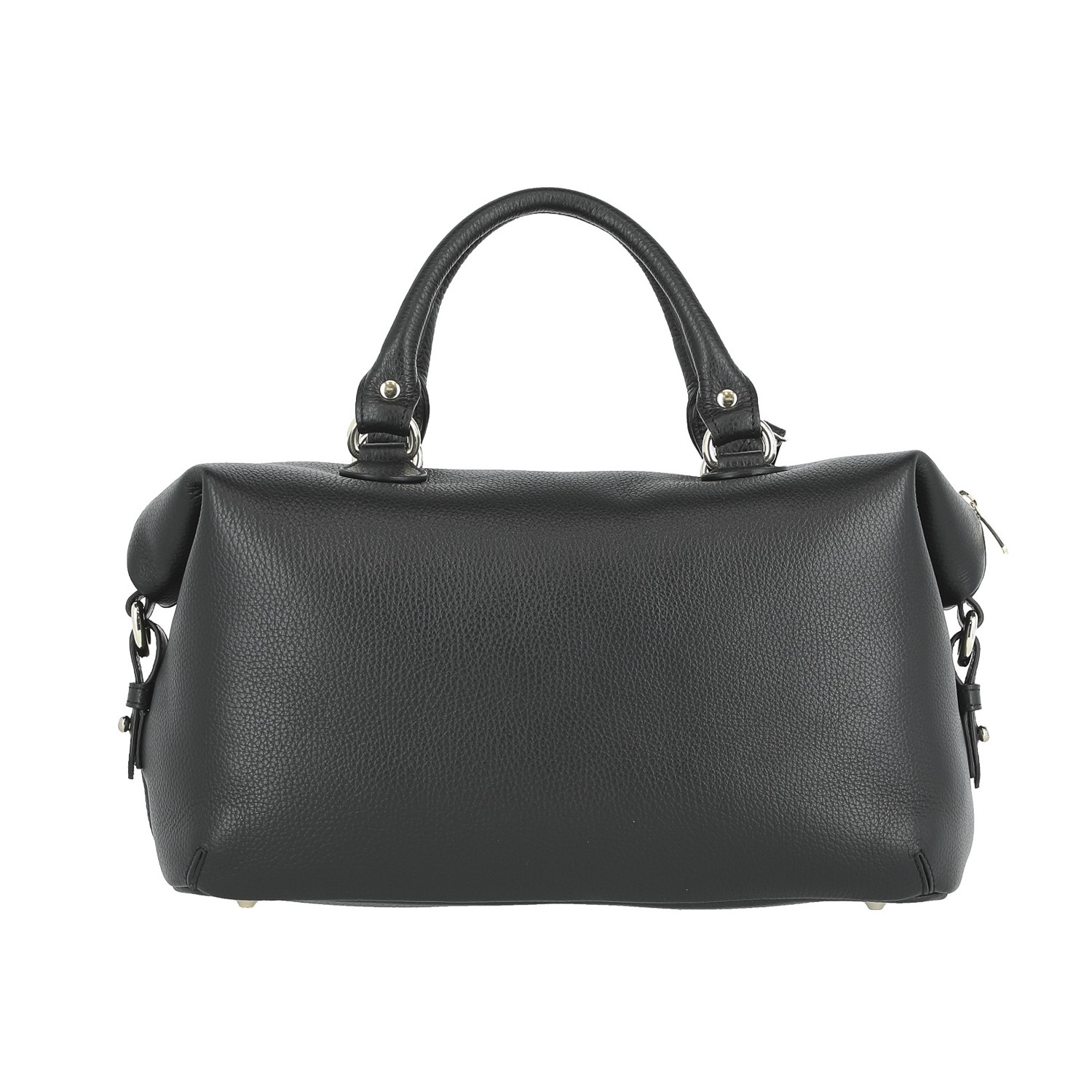 Pebbled Leather Medium Top-Handle Bag V1 // Black - Versace Collection ...