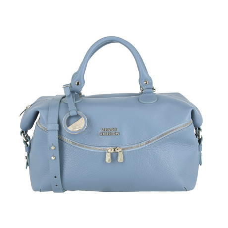 Pebbled Leather Medium Top-Handle Bag // Sky Blue