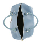 Pebbled Leather Medium Top-Handle Bag // Sky Blue