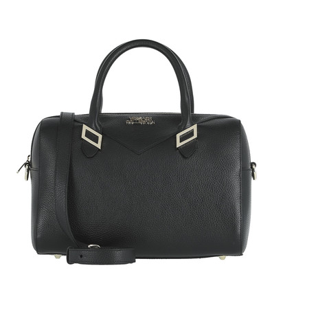 Pebbled Leather Medium Top-Handle Bag V2 // Black