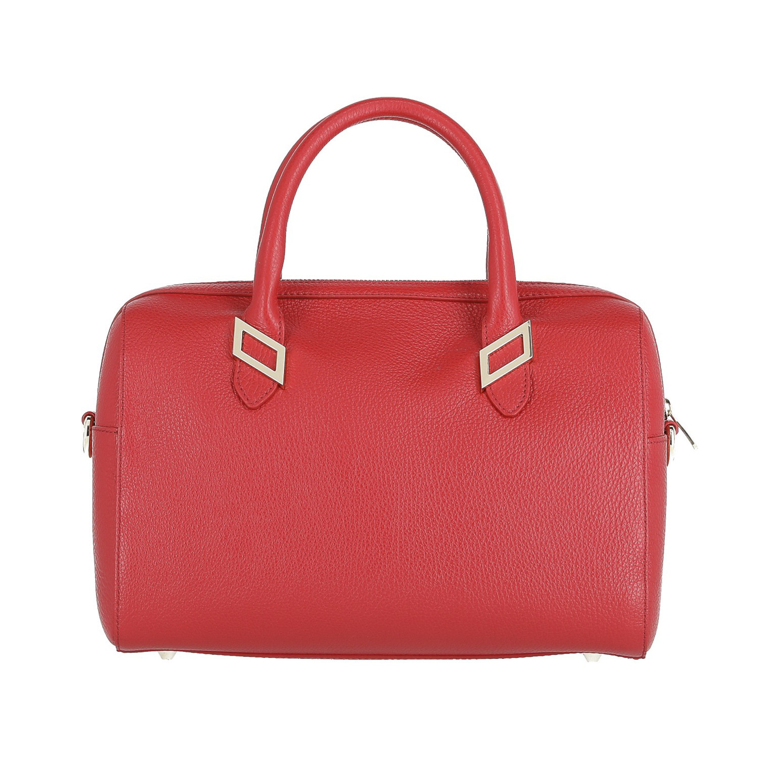 Pebbled Leather Medium Top-Handle Bag // Red - Versace Collection ...