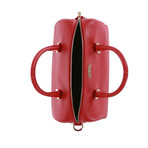 Pebbled Leather Medium Top-Handle Bag // Red