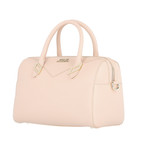 Pebbled Leather Medium Top-Handle Bag // Blush