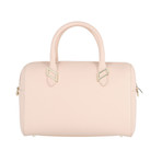 Pebbled Leather Medium Top-Handle Bag // Blush
