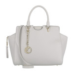 Pebbled Leather Medium Satchel Bag // Grey