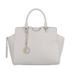 Pebbled Leather Medium Satchel Bag // Grey