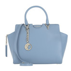 Pebbled Leather Medium Satchel Bag // Denim Blue
