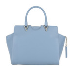 Pebbled Leather Medium Satchel Bag // Denim Blue