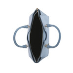 Pebbled Leather Medium Satchel Bag // Denim Blue