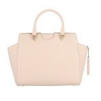 Pebbled Leather Medium Satchel Bag // Blush