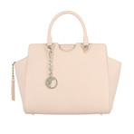 Pebbled Leather Medium Satchel Bag // Blush