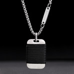 Wrapped Dog-Tag Necklace // Black + Silver