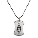 Dagger Dog-Tag Necklace // Black + Silver