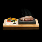 The SteakStones Steak Plate + Sauces Set